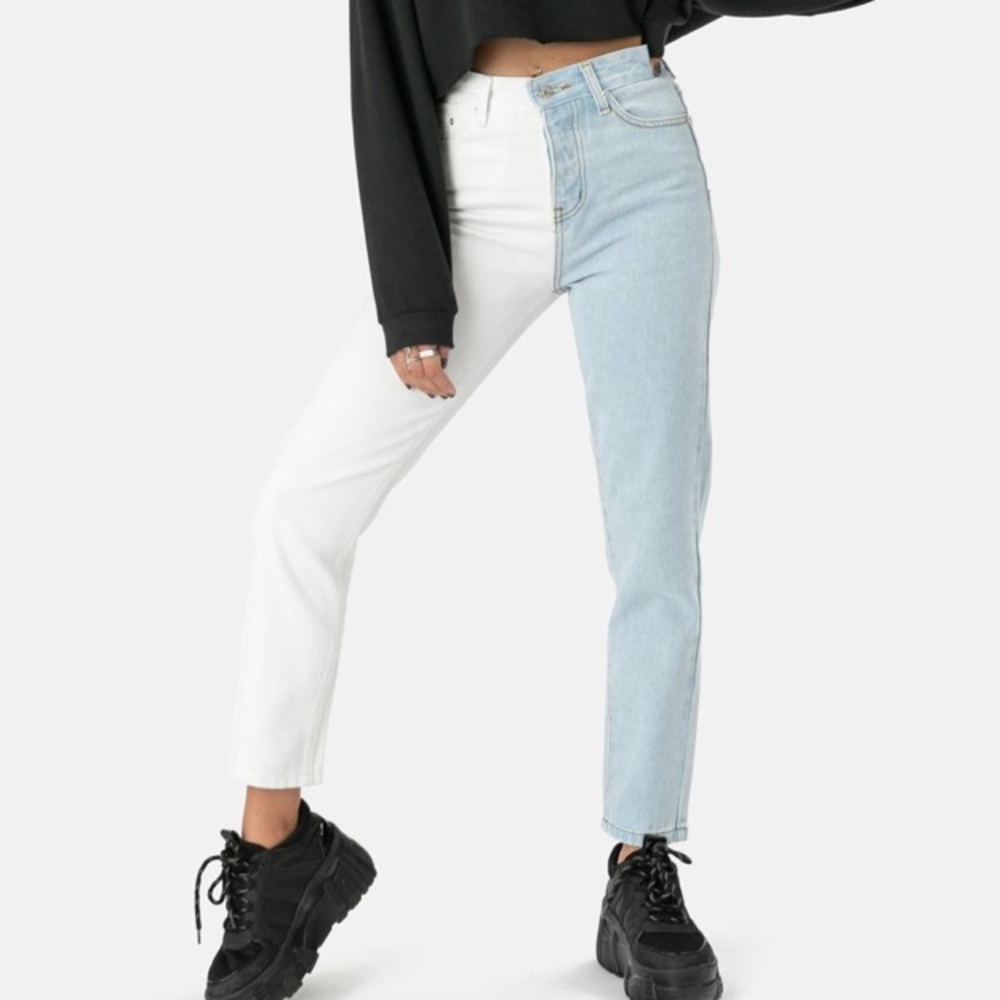 Color block jeans
